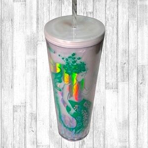 NWT STARBUCKS 2022 Holiday Mermaid Siren Iridescent Collectible Tumbler 24 oz